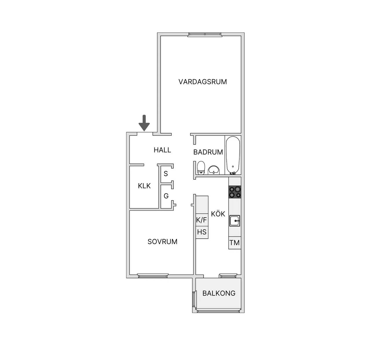 Floor plan for Kronetorpsgatan 70B