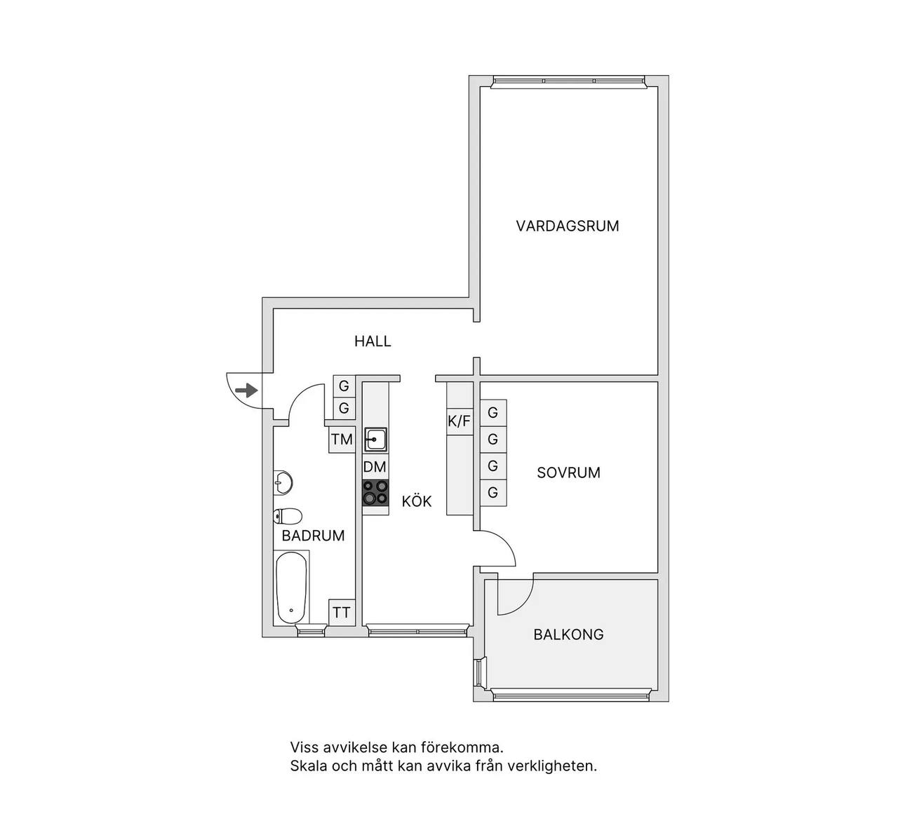 Planritning för Kadettgatan 34B
