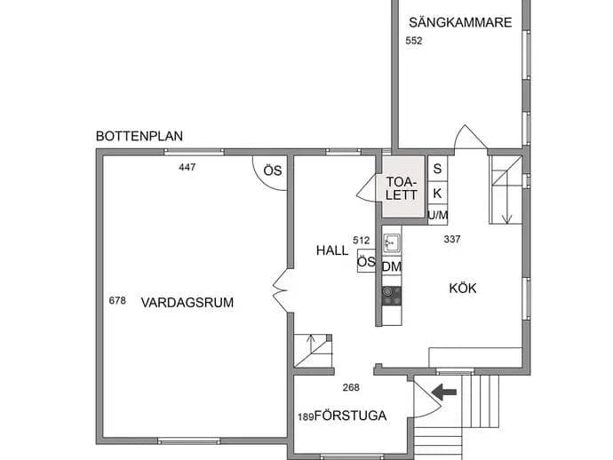 Floor plan for Vendelsömalmsvägen 141
