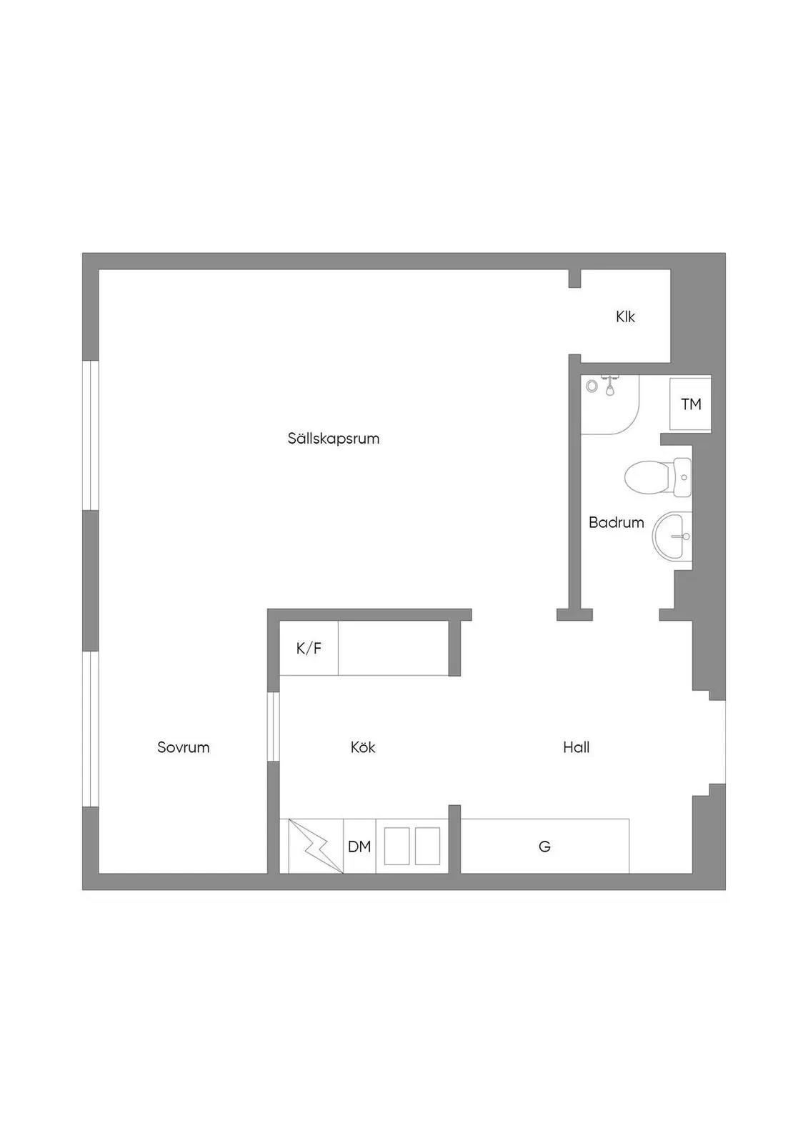 Floor plan for Tegnérgatan 55A