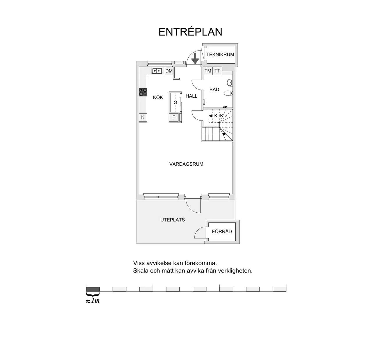 Planritning för Grönkullagatan 3B