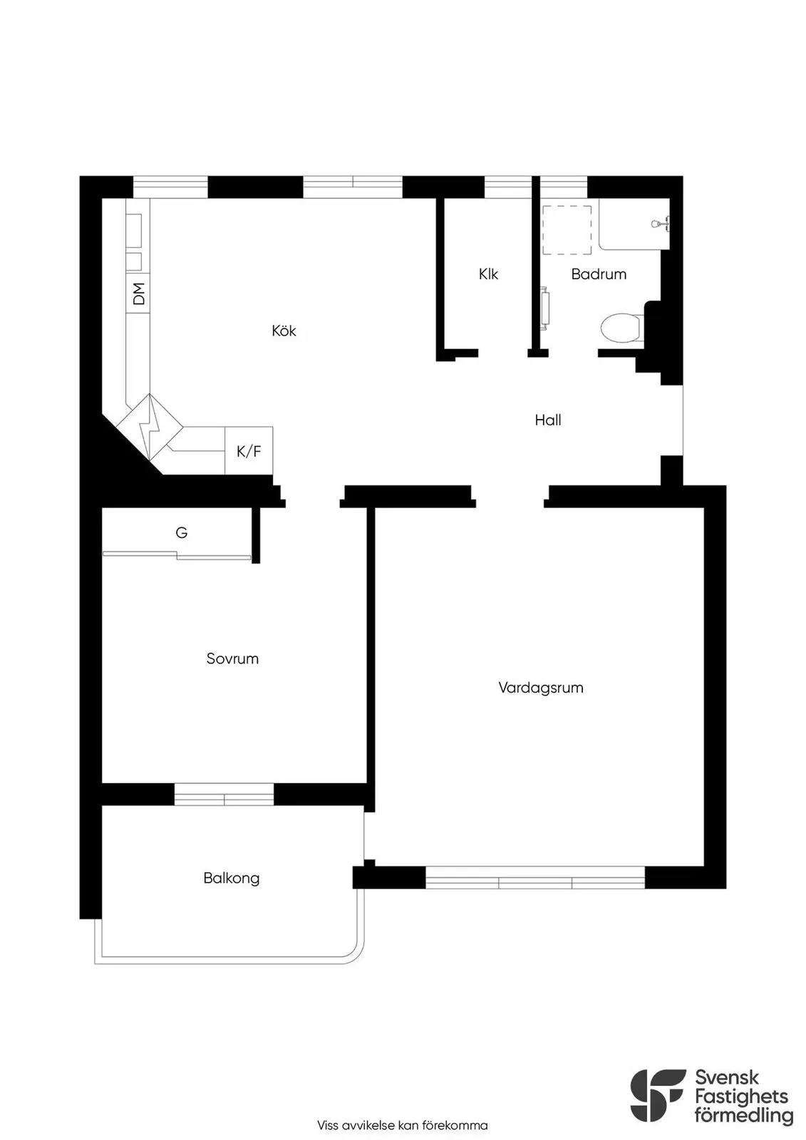 Floor plan for Trumpetaregatan 13B