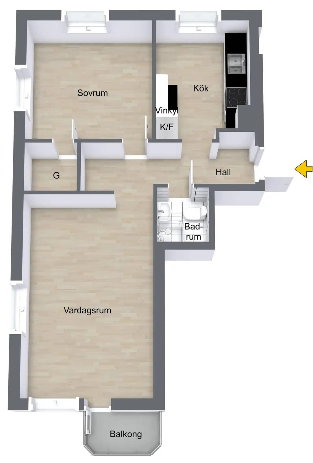 Planritning för Gamla Uppsalagatan 22