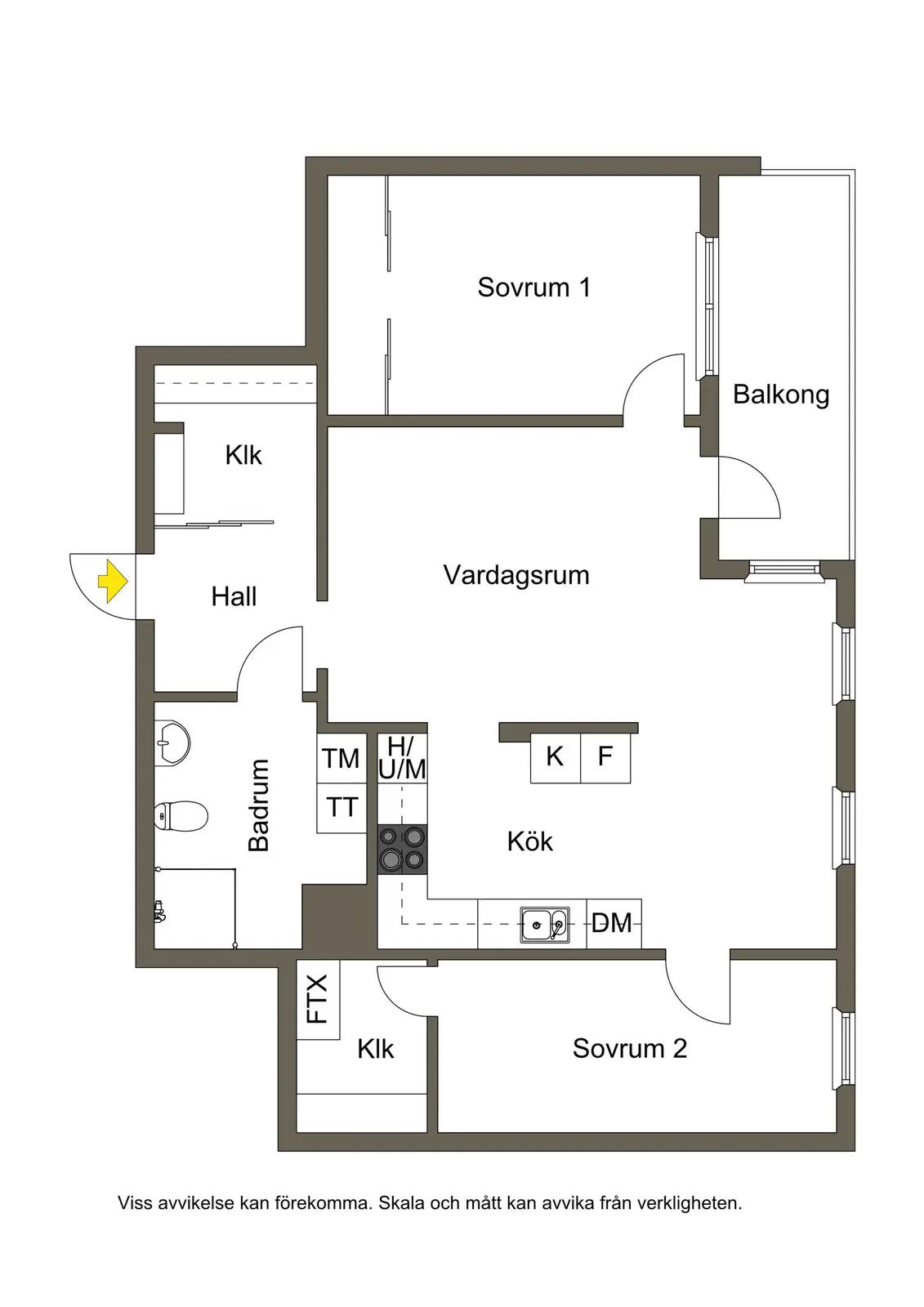 Planritning för Maria Röhls Väg 3
