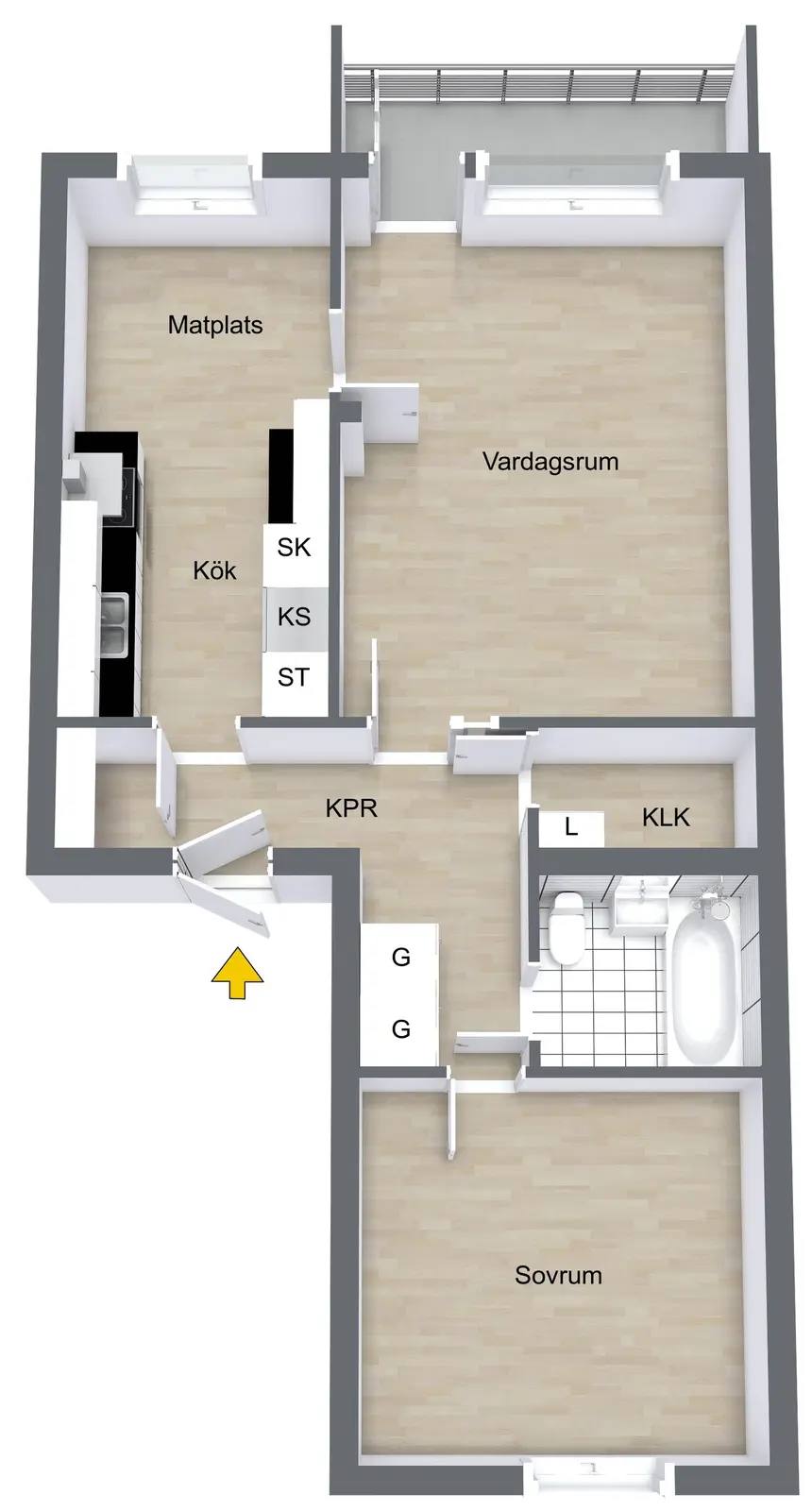 Planritning för Granitvägen 24C
