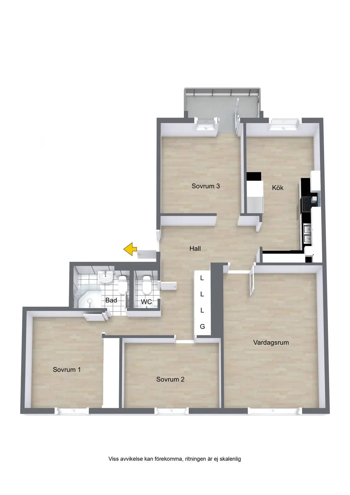 Planritning för Regngatan 3
