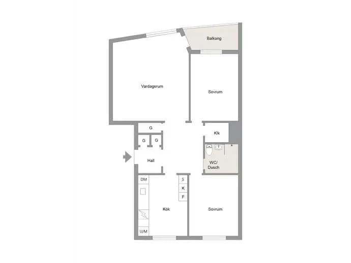 Planritning för Norra Gatan 6