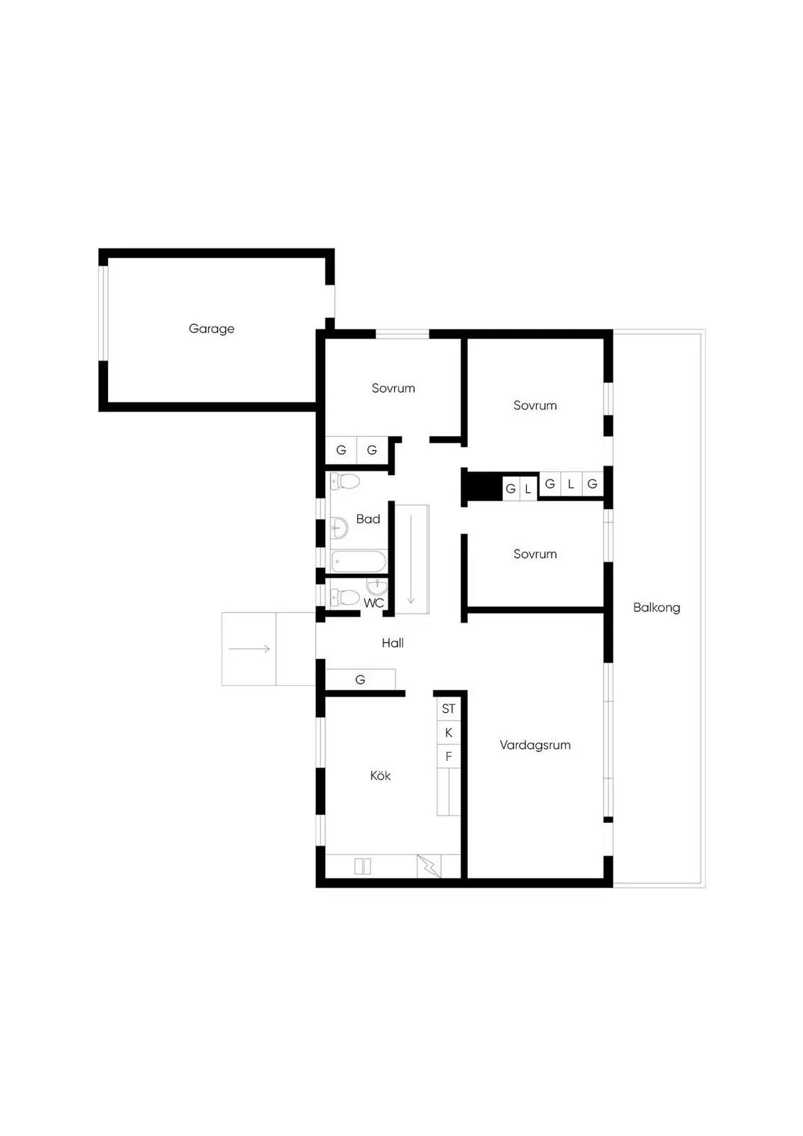 Floor plan for Malmvägen 12
