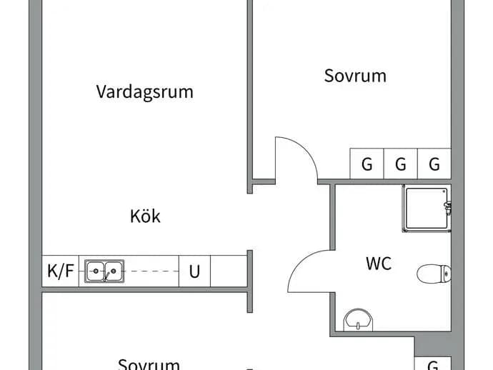 Planritning för Salagatan 20A