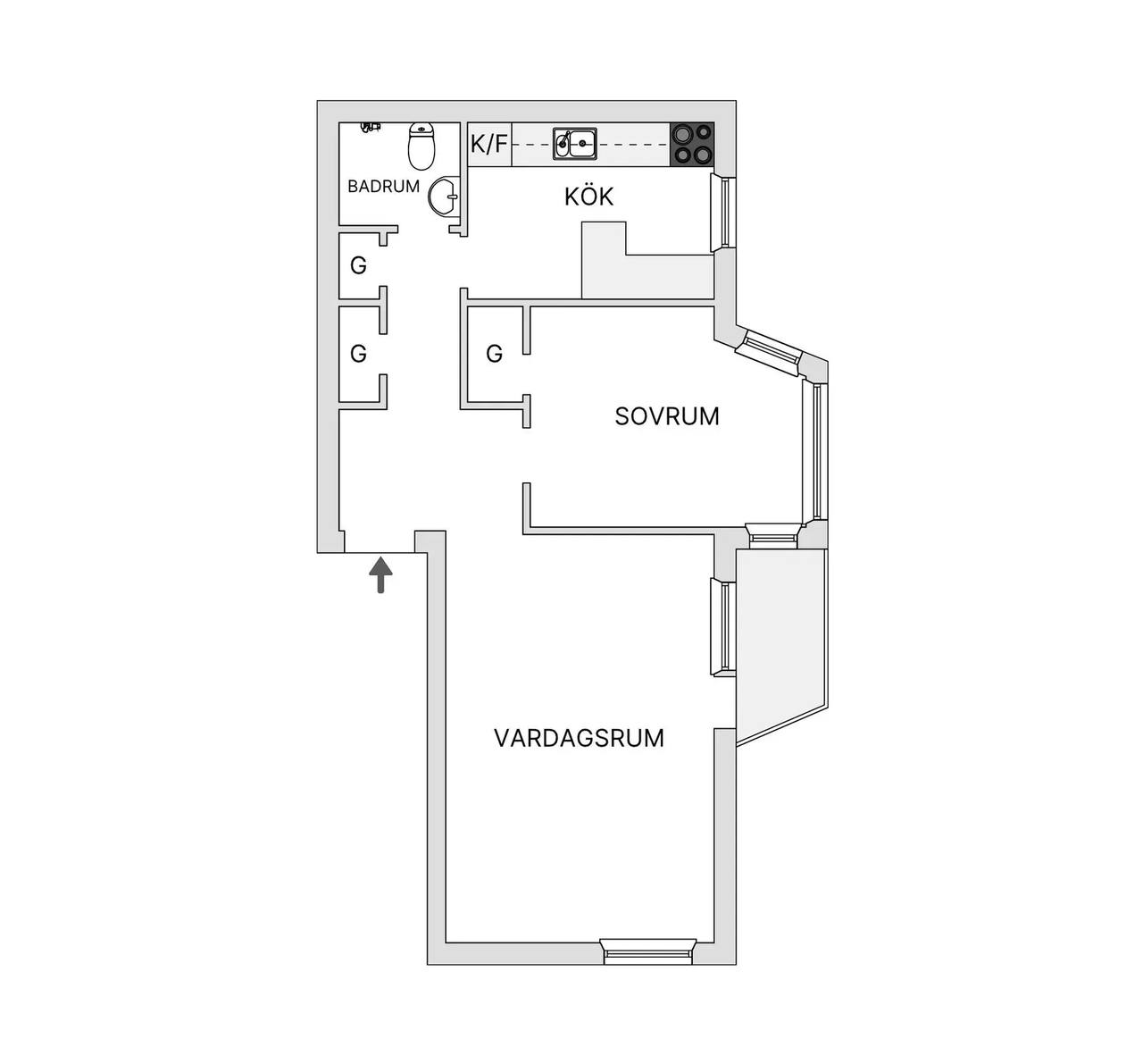 Floor plan for Mariedalsvägen 68