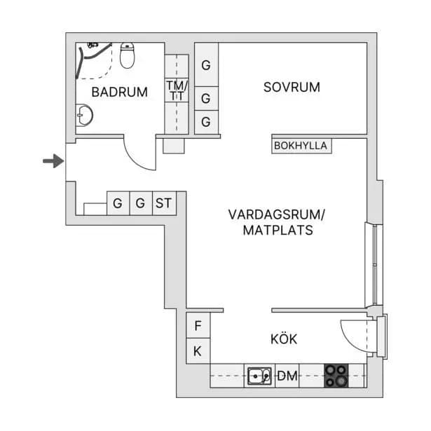Floor plan for Tellusgatan 32