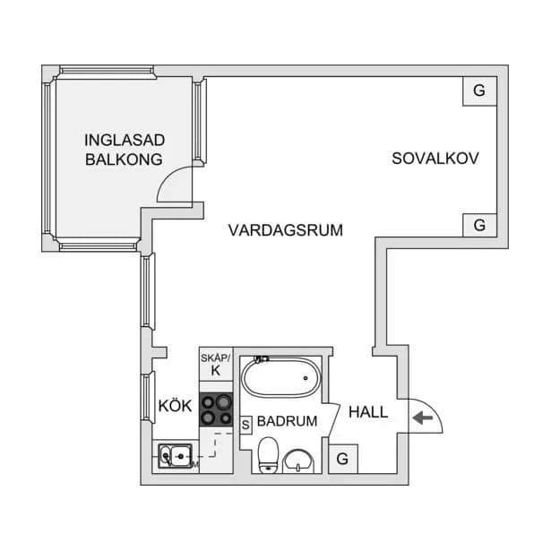 Planritning för Stinsgatan 10