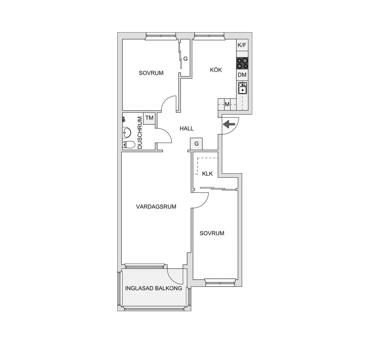 Floor plan for Stenhagsgatan 10A