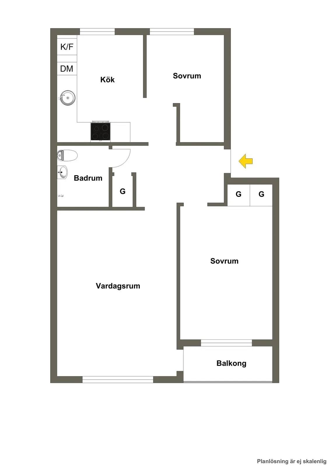Floor plan for Hövdingagatan 5A