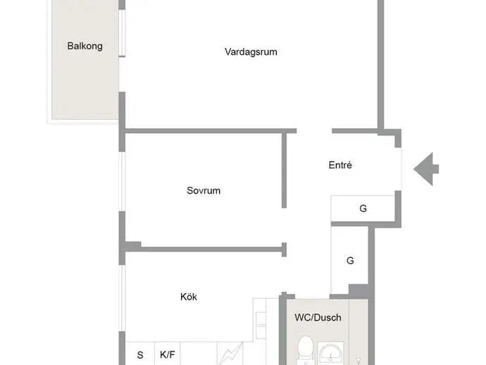 Planritning för Femte Tvärgatan 32 B