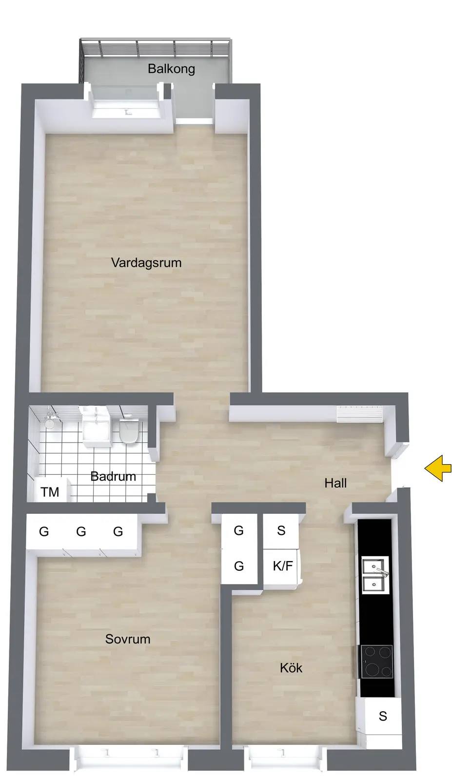 Planritning för Murargatan 10C