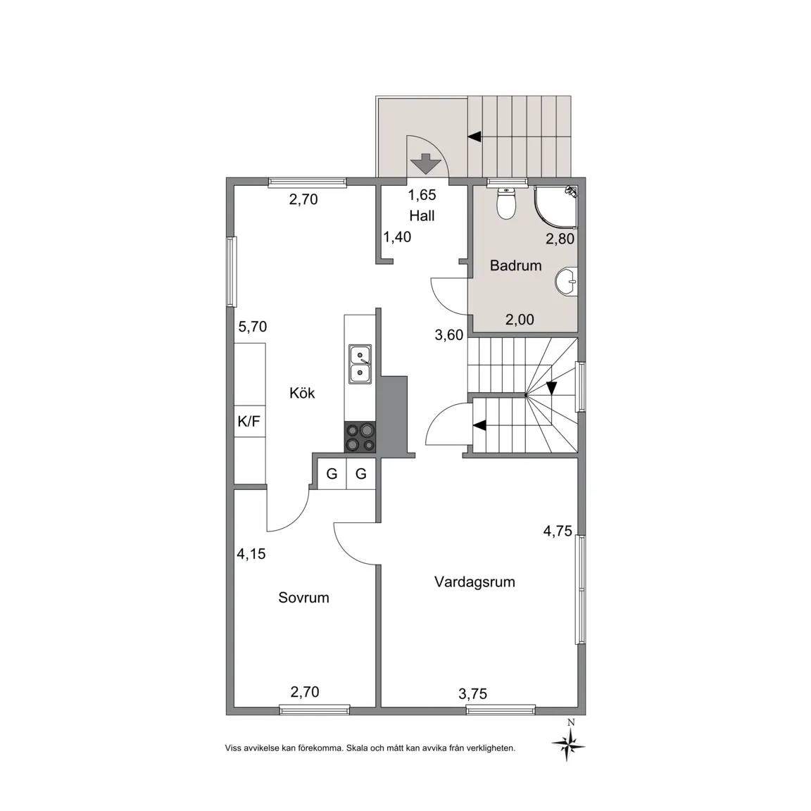 Floor plan for Feglers gata 5
