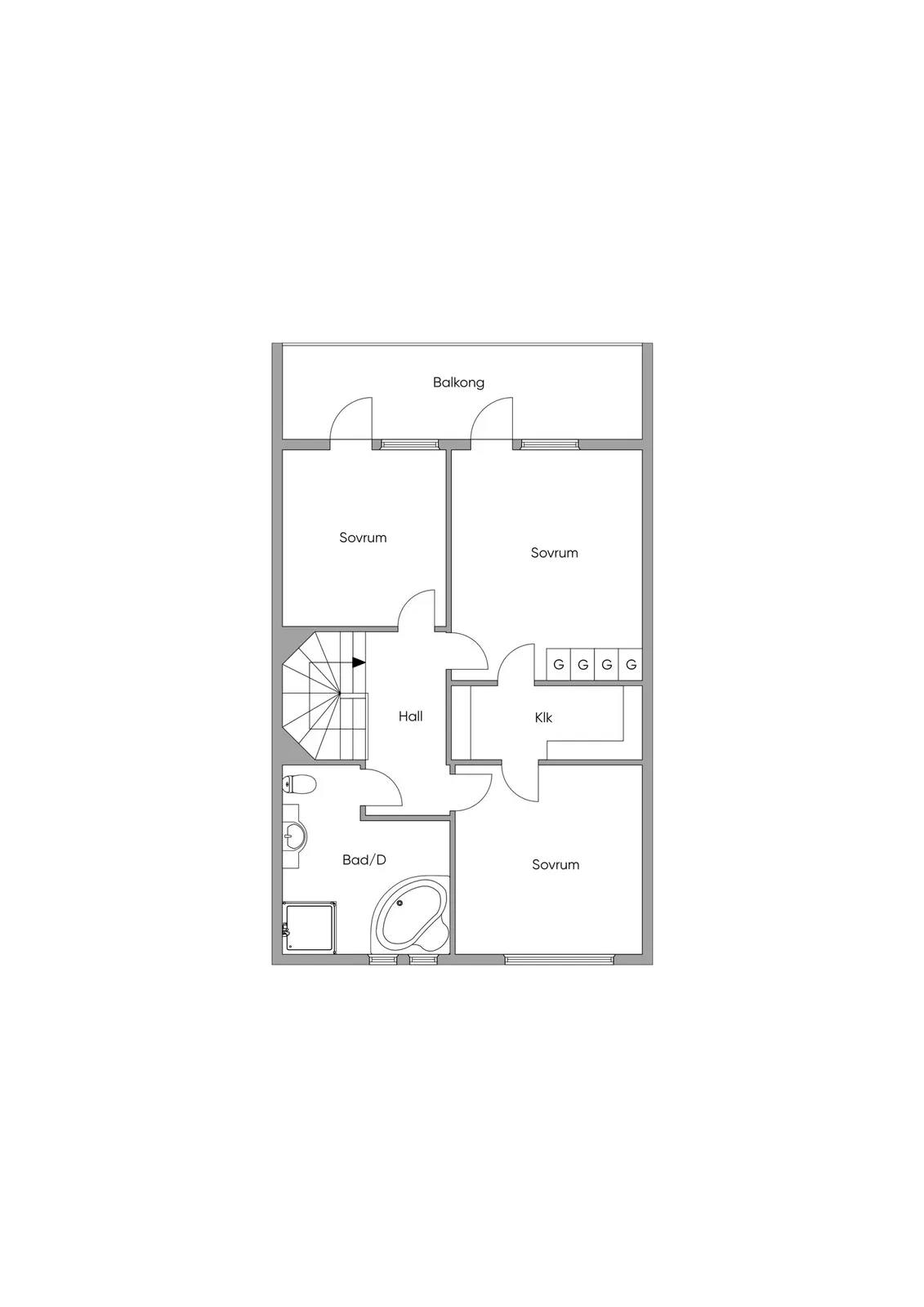 Floor plan for Fredriksbergsvägen 69