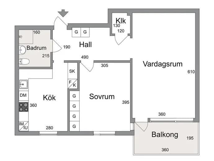 Floor plan for Fristadsgatan 8B