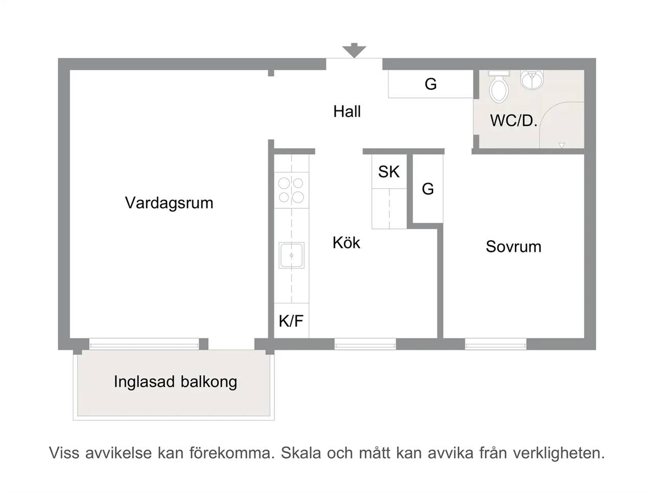 Floor plan for Lorensborgsgatan 5 D