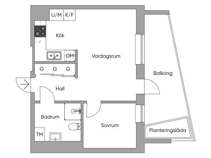 Floor plan for Settergatan 10