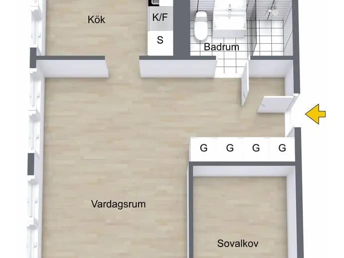 Planritning för Ritargatan 5