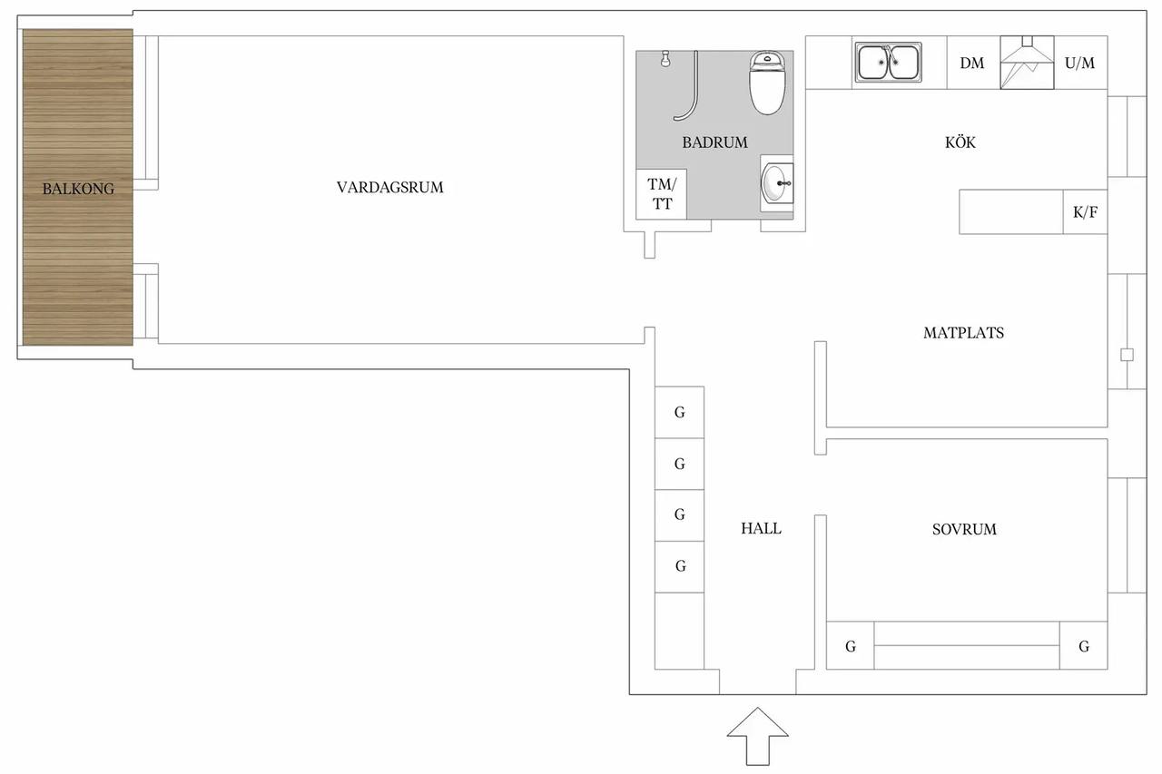 Planritning för Järnåkravägen 27B