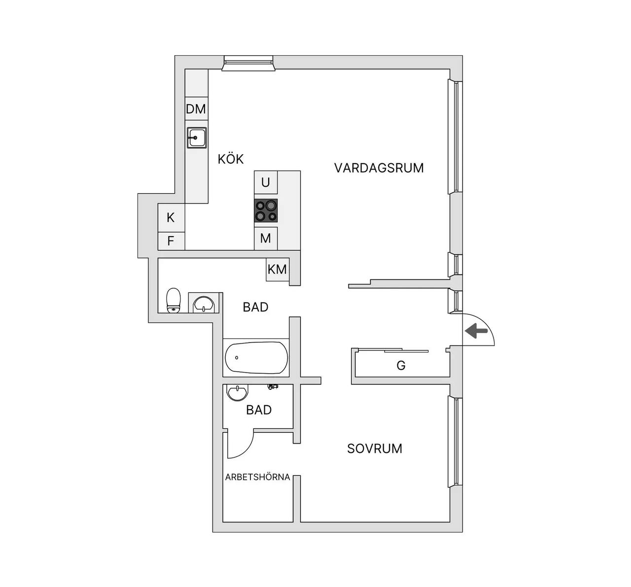 Floor plan for Lundavägen 77