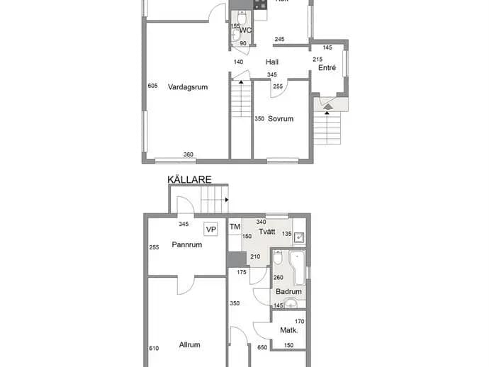 Planritning för Hagarnevägen 19