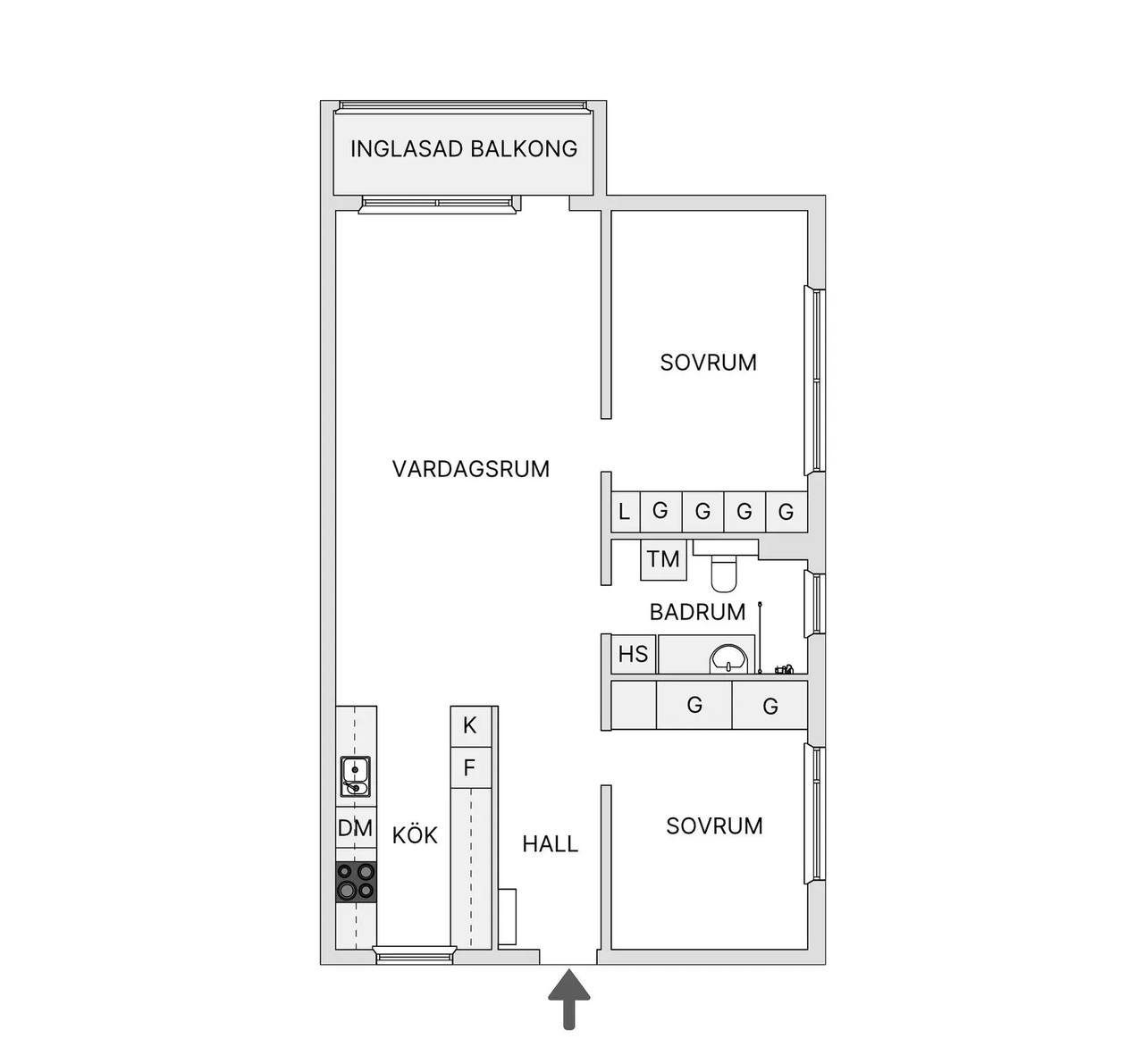 Floor plan for Ritargatan 1B