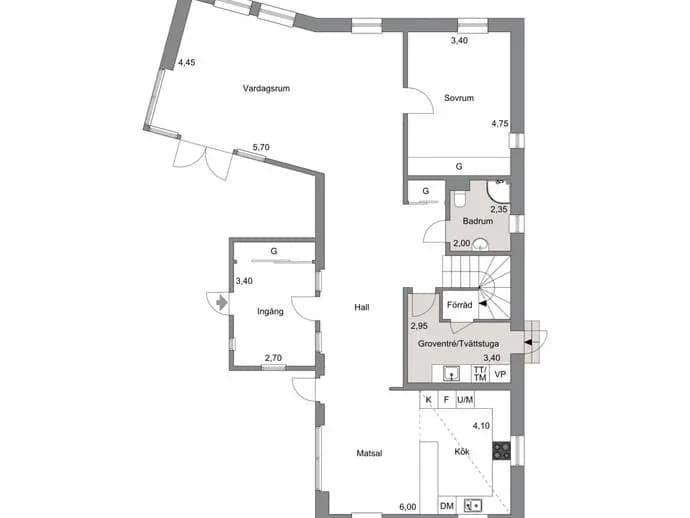 Planritning för Källhagenstigen 22
