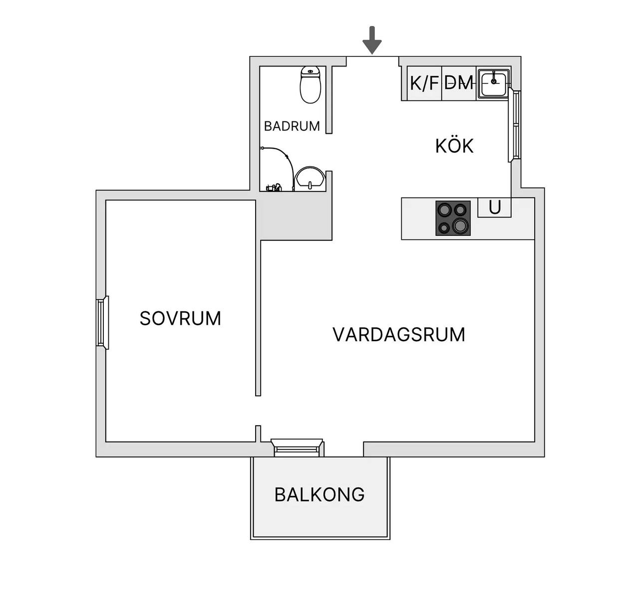 Planritning för Solvägen 8