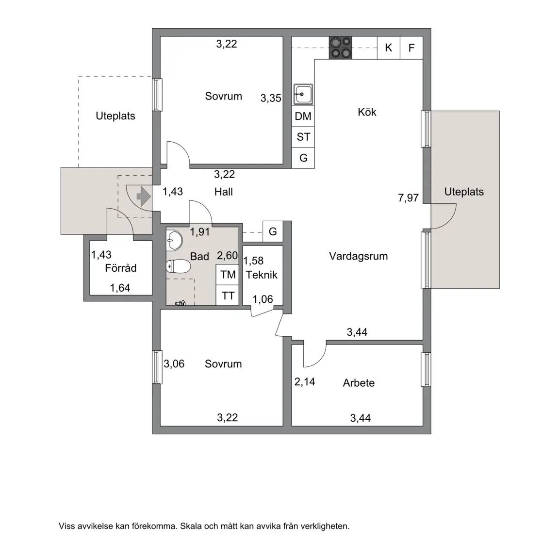 Floor plan for Fruktträdgårdsvägen 4B