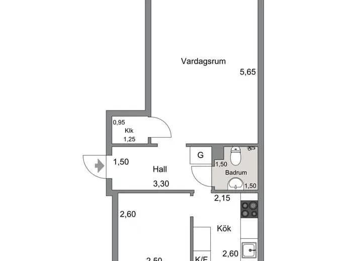 Floor plan for Sveavägen 9B