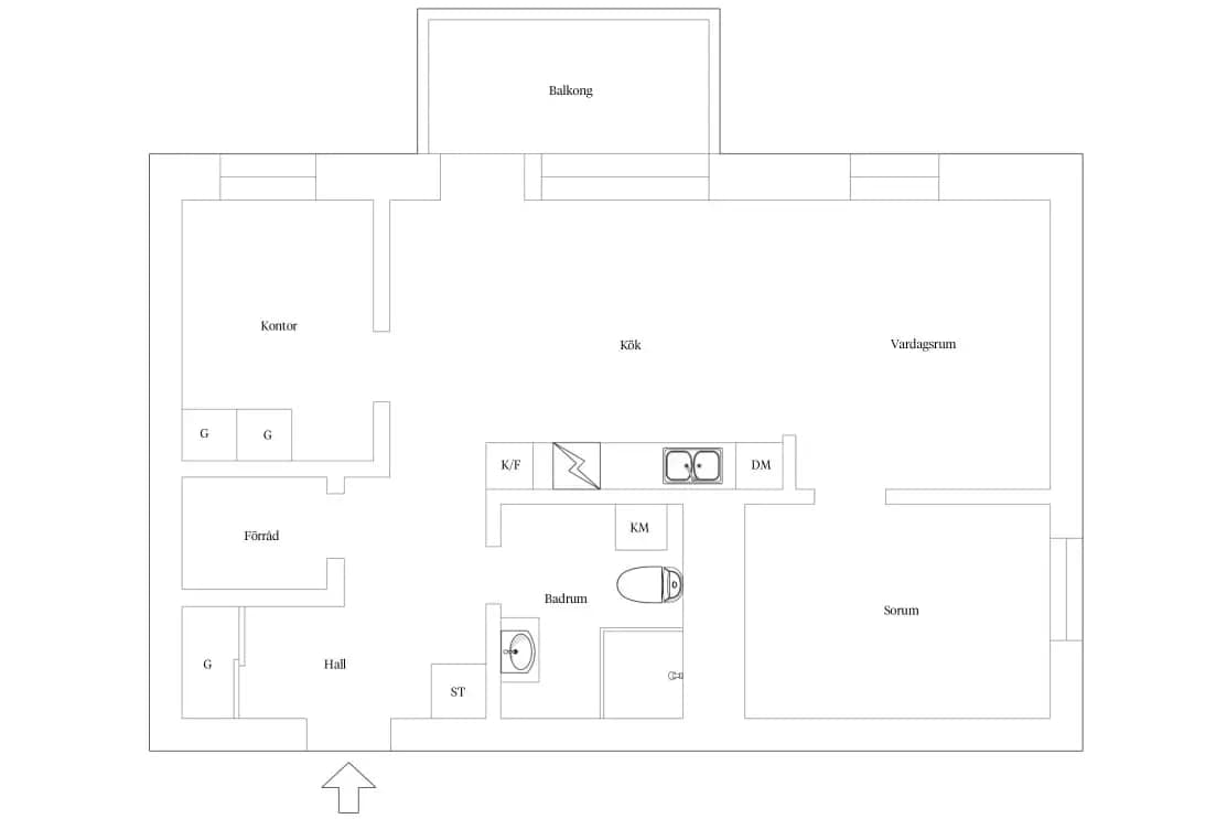 Floor plan for Mittlinjen 15