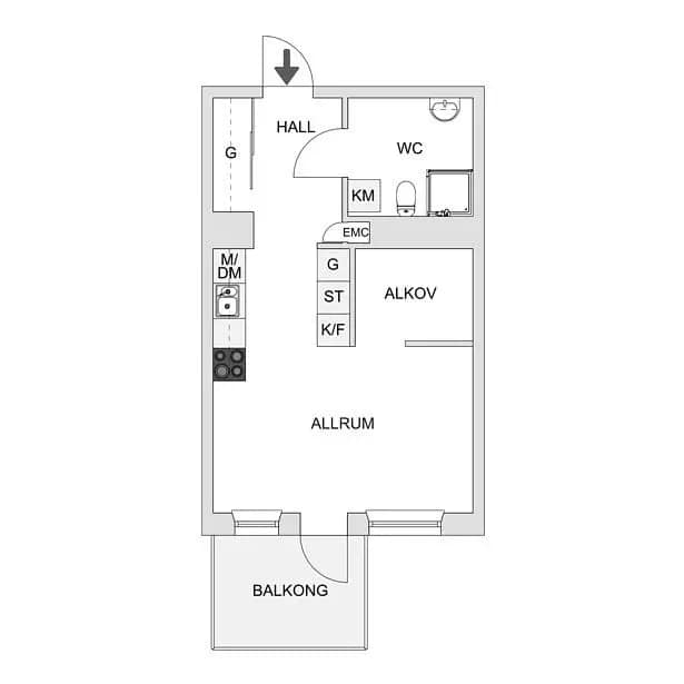 Floor plan for Fruktträdsgatan 9
