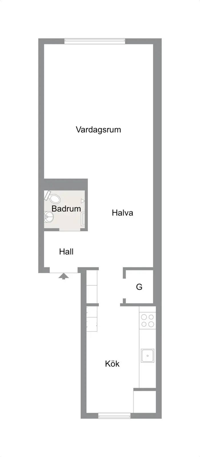 Planritning för Ronnebygatan 3b