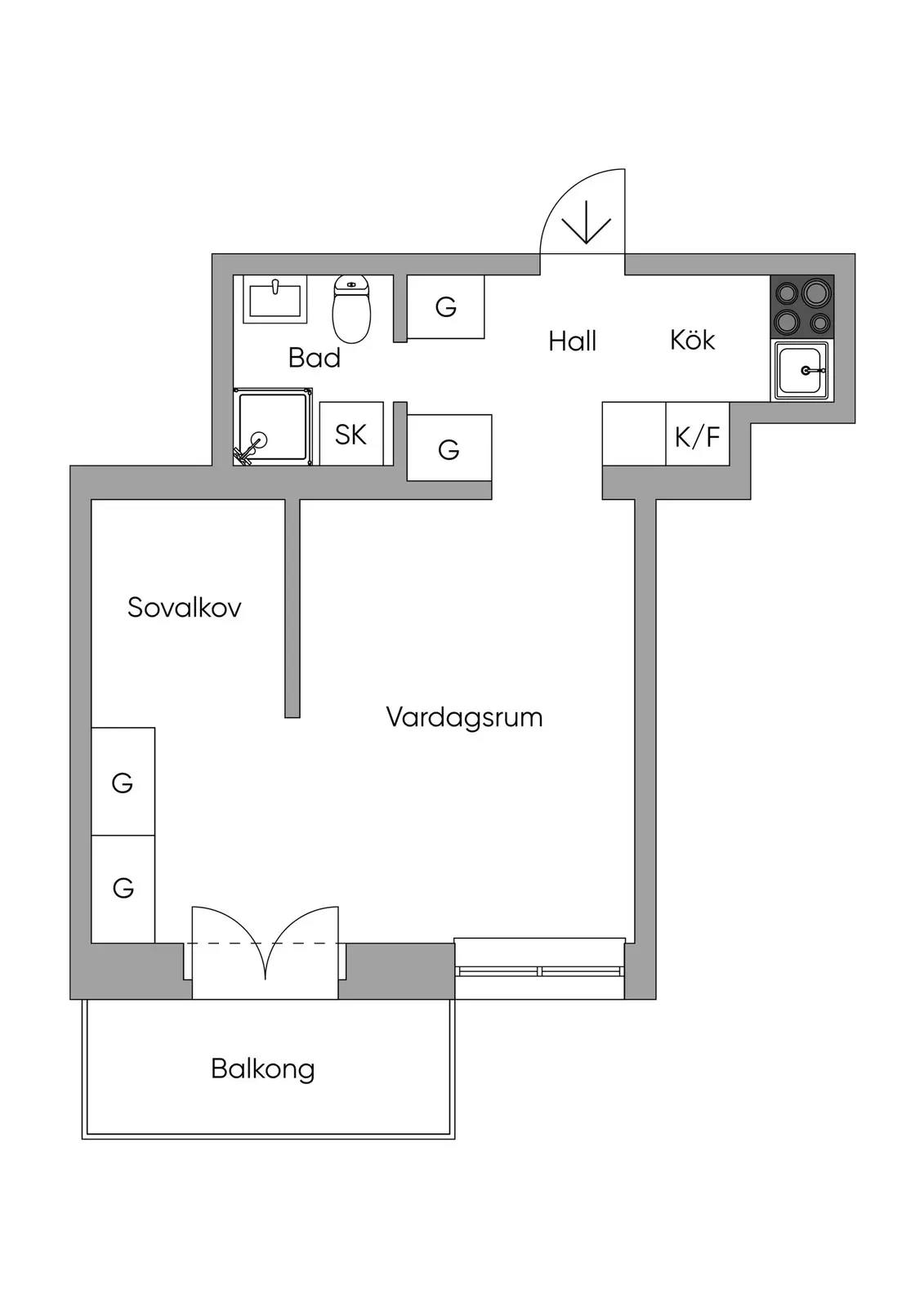 Floor plan for Rålambsvägen 69, 5tr