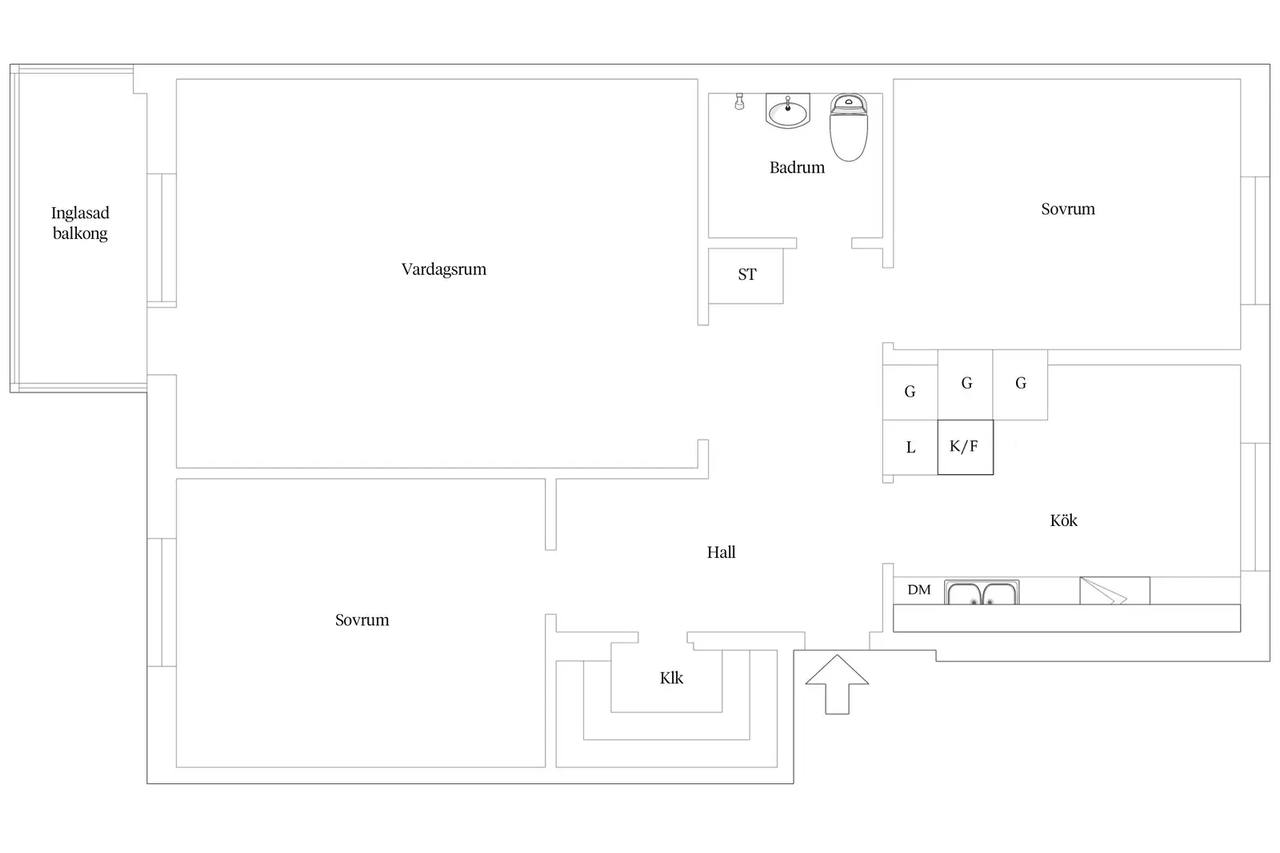 Planritning för Simrisvägen 6 D