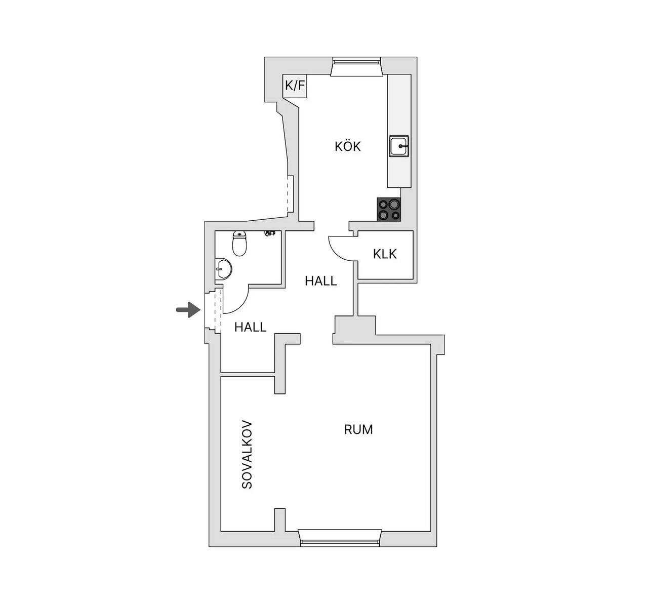 Floor plan for Bildesgatan 2A