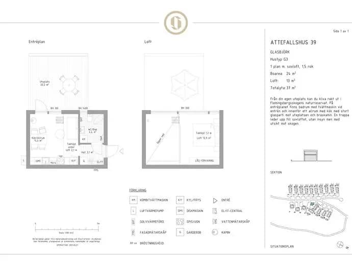 Planritning för Österängsvägen 19A