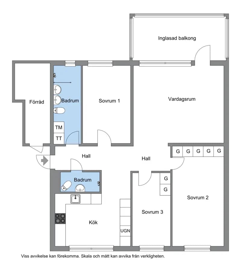 Floor plan for Tomtbergavägen 53, 1 tr