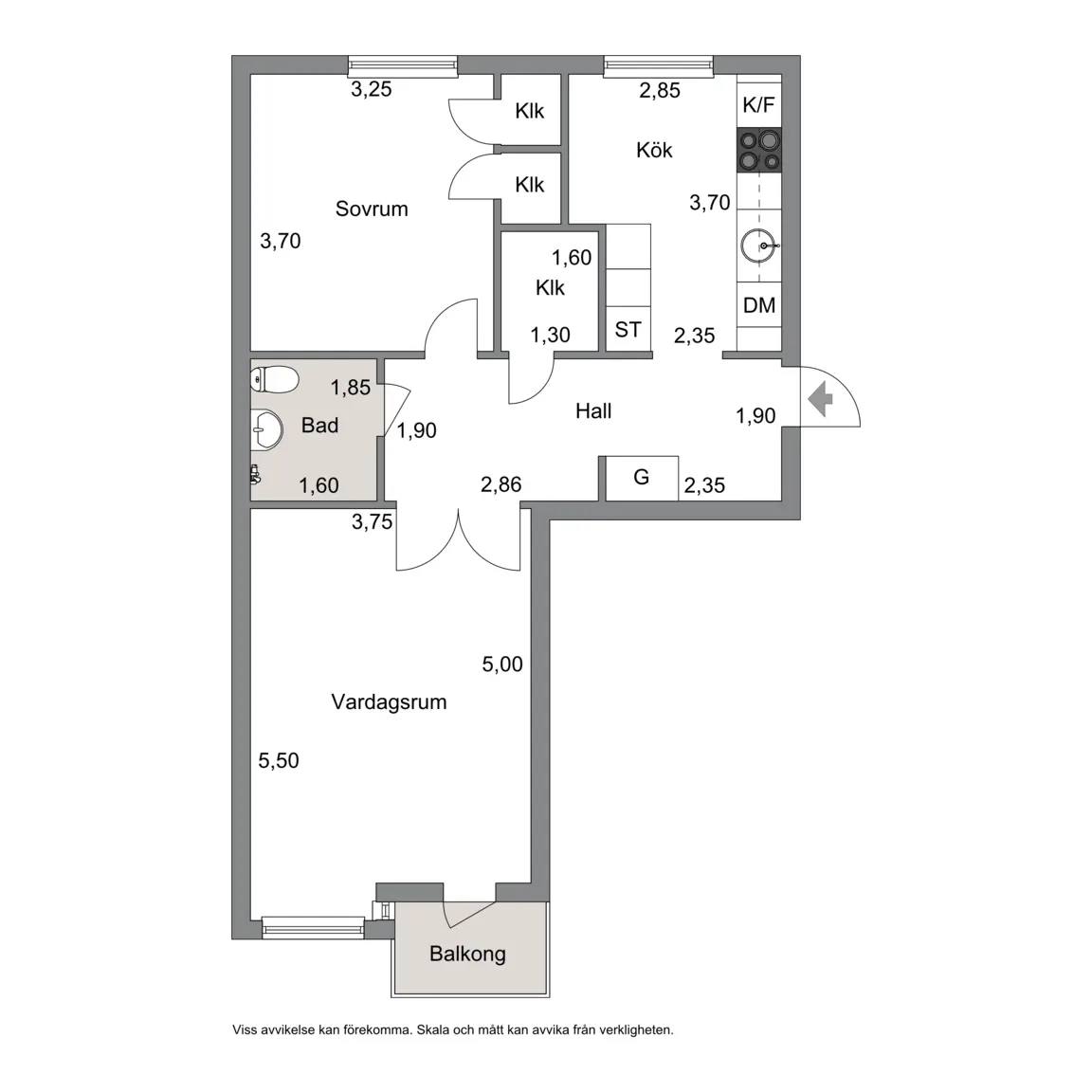 Floor plan for Julingatan 6d