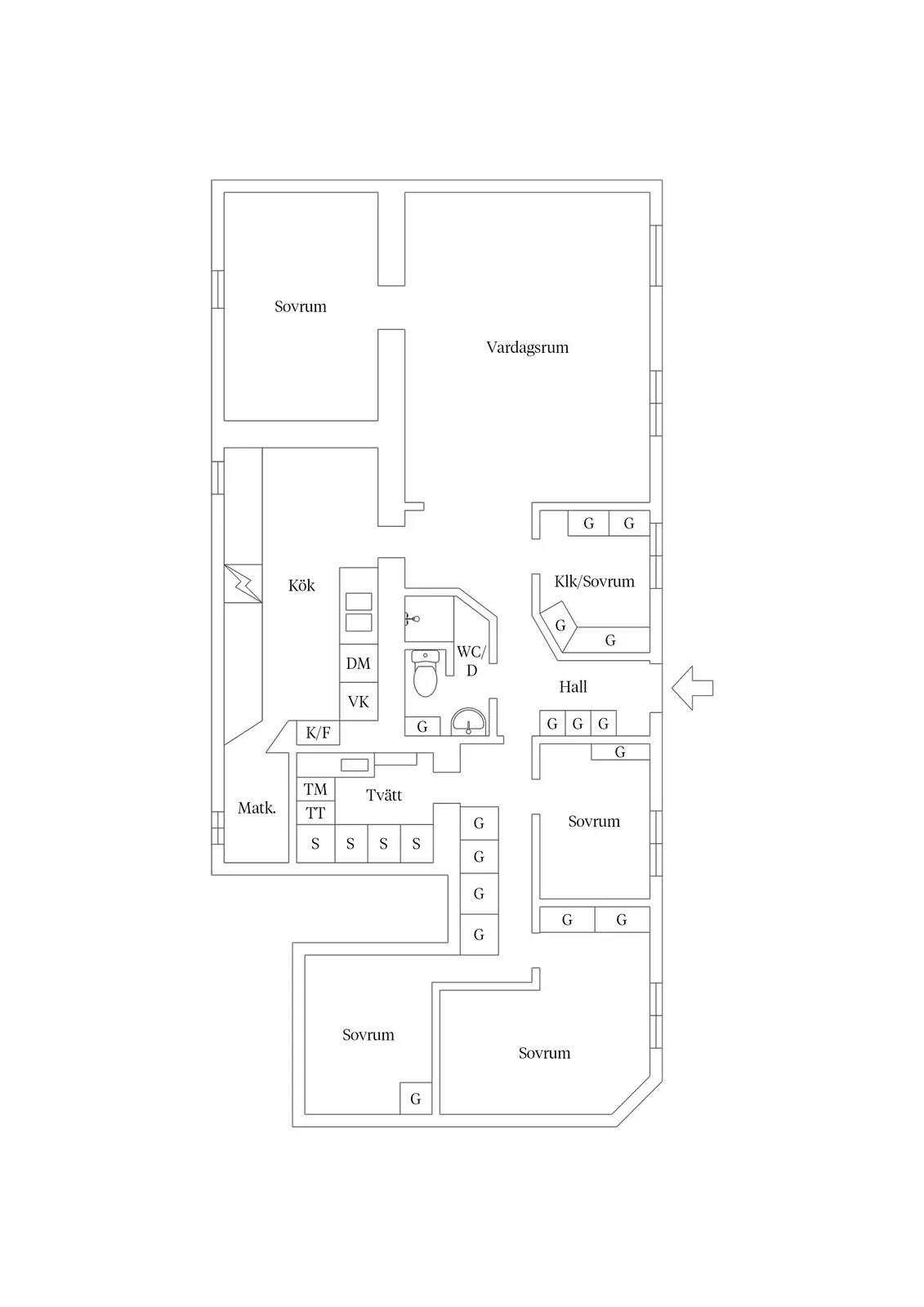 Floor plan for Drottninggatan 102C - Egen ingång