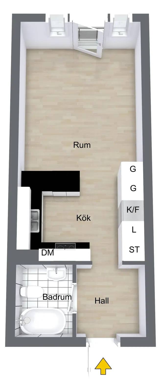Planritning för S:t Johannesgatan 36C