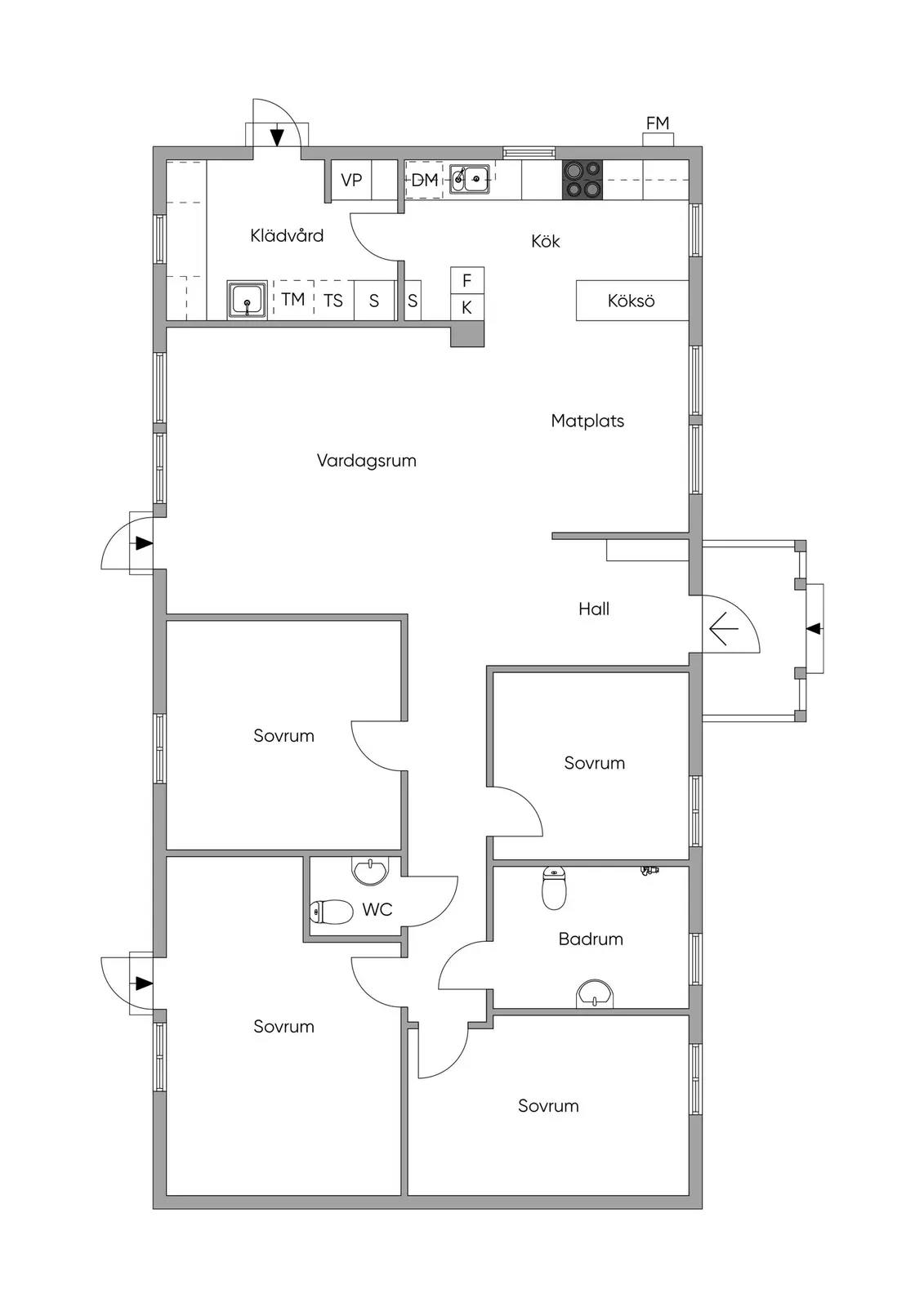 Floor plan for Banjovägen 5