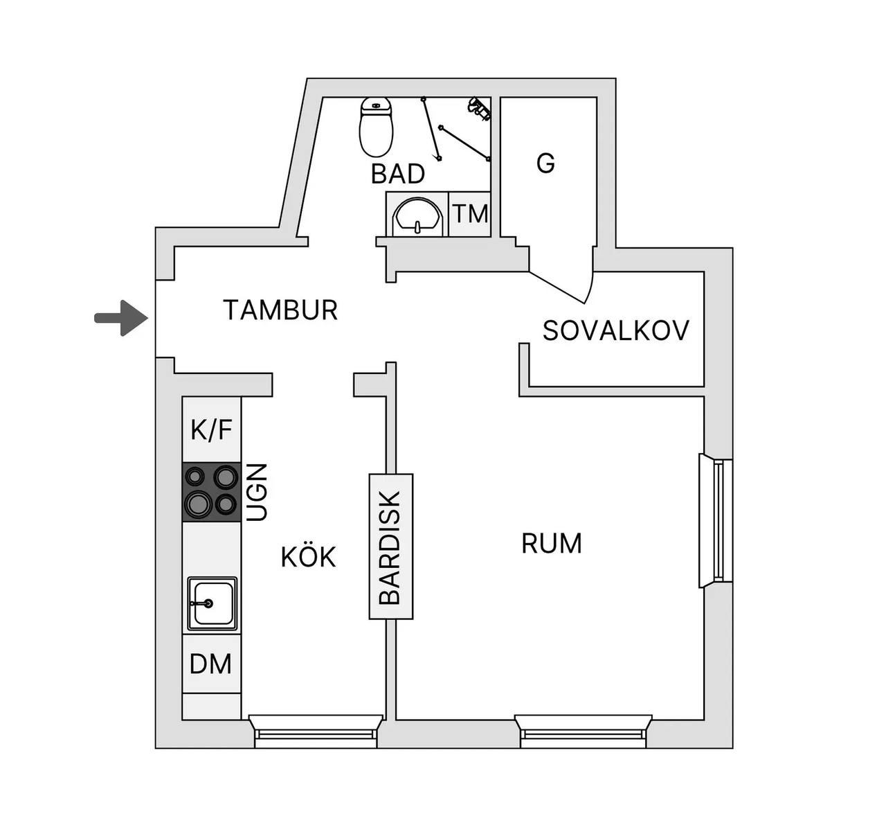 Floor plan for Abbekåsgatan 10A
