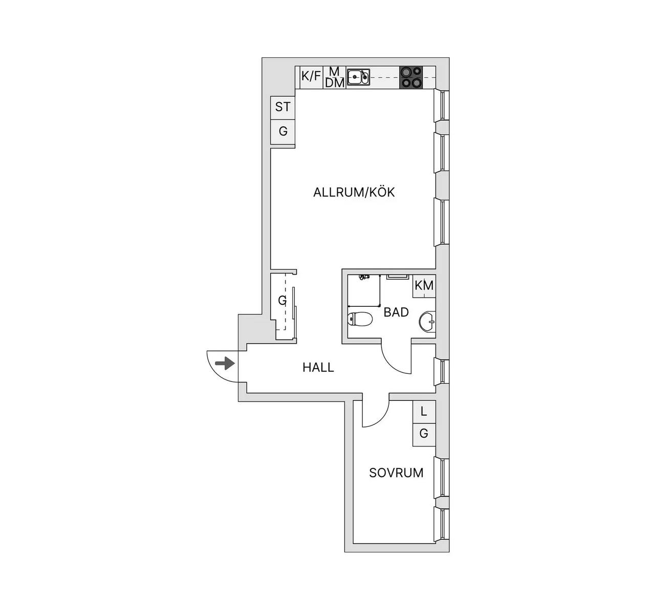 Planritning för Kansliskrivargatan 16