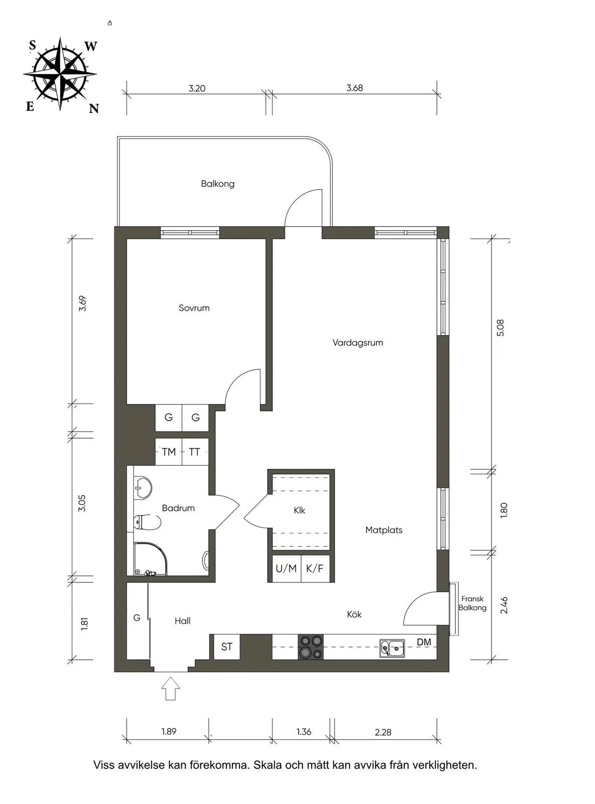 Planritning för Sandhamnsgatan 22, 7 tr