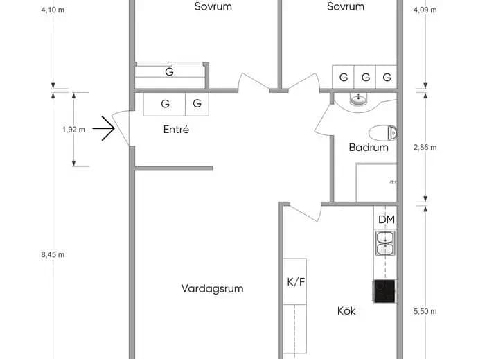 Planritning för Bangatan 26